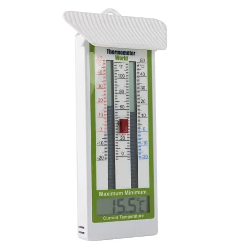 Digitales Gewächshaus-Thermometer – Min-Max-Thermometer für präzise Temperaturmessung - Praktisches Min-Max-Thermometer für Gewächshäuser und Gärten. Klar ablesbare digitale Anzeige mit Reset-Funktion und einfacher Einrichtung. Ideal für optimale Wachstumsbedingungen.