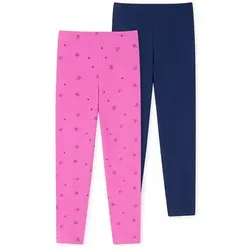 Schiesser Leggings 95/5 Organic Cotton (2-tlg) Leggins thermo-Leggins lange blau|bunt 92