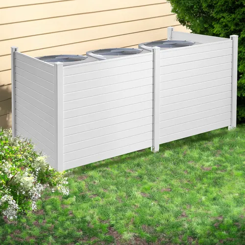 VEVOR Sichtschutzzaun - 127 cm B x 127 cm H, windabweisendes Design und langlebige PVC-Platten für effektiven Schutz von Klimaanlagen und Mülleimern