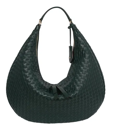 Abro Schultertasche Hobo Bag Nana aus echtem Leder - Pixie Green - Schultertasche aus 100% echtem Leder in stilvollem Pixie Green, mit robustem Two Way Zipper und verstärktem Henkel, ideal für jeden Anlass.
