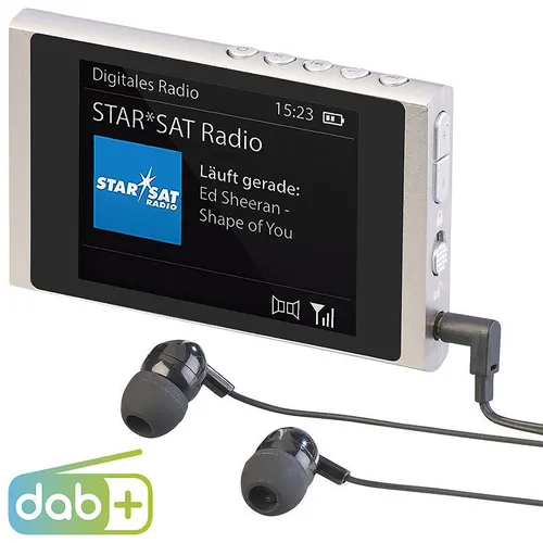 VR-Radio Digitales Slim-Taschenradio DAB+/FM - DAB+ & FM-Radio im kompakten Alu-Gehäuse, ideal für unterwegs mit Akku und Ohrhörern für besten Klang.