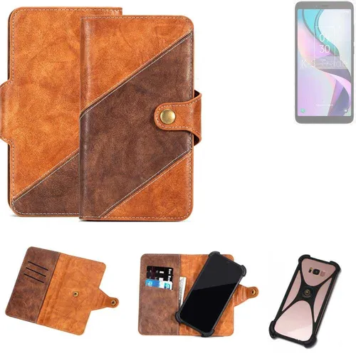 Handy-Hülle für TCL Ion X Wallet Case Cover Smarthphone Braun