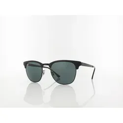 Ray-Ban RB 3716 CLUBMASTER METAL Unisex-Sonnenbrille - Sportbrillen mit stilvollem Browline-Design, robustes Metall-Gestell in Schwarz und schützenden Mineralgläsern in Blau Grau.