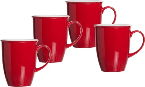Ritzenhoff & Breker 4-teiliges Kaffeebecher-Set »Doppio« rot - Thermobehälter: 4-teiliges Kaffeebecher-Set aus spülmaschinen- und mikrowellengeeignetem Porzellan, ideal für den täglichen Kaffeegenuss.