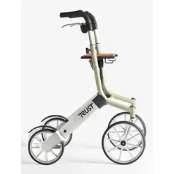 Trust Care Let's Go Out Outdoor Rollator beige/silber - Behinderten-Bedarf: Leichter Outdoor-Rollator mit 24,5 cm Vorderrädern für optimale Fahreigenschaften und bis 130 kg belastbar. Faltbar und mit praktischer Tasche für Einkäufe.
