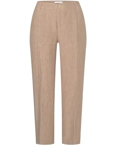 Mac MAC JEANS - Nora, Pure Linen in Braun, Größe 40/OL - Damen-Jeanshosen aus reinem Leinen, leicht und atmungsaktiv für perfekten Tragekomfort im Sommer.