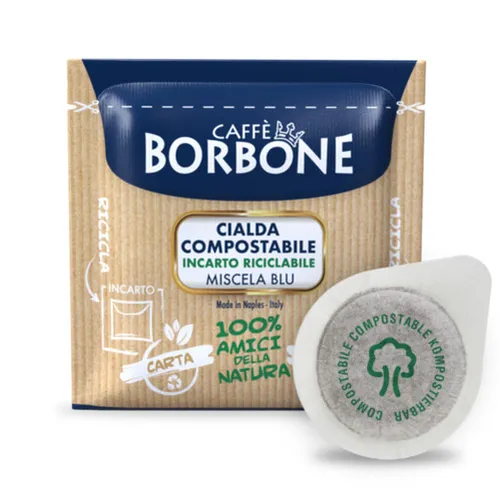 Caff Borbone Miscela Blu 50 E.S.E. Pads - 70% Arabica, intensives Aroma und süßer Geschmack für perfekten Espresso, ideal für Padmaschinen