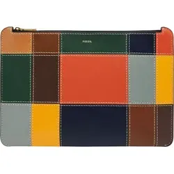 FOSSIL Handgelenktasche Wristlet Brown Patchwork – Bunt - Stilvolle Handgelenktasche aus nachhaltiger Kaktusfaser mit praktischem Zipper und zwei Druckknopf-Befestigungen. Ideal für Ordnung und schnellen Zugriff auf Ihre Essentials.