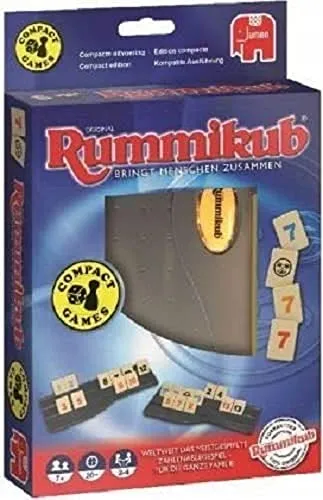 Jumbo Spiele Original Rummikub Kompakt - Reise-Edition des Spieleklassikers für die ganze Familie, ideal für 2-4 Spieler ab 7 Jahren