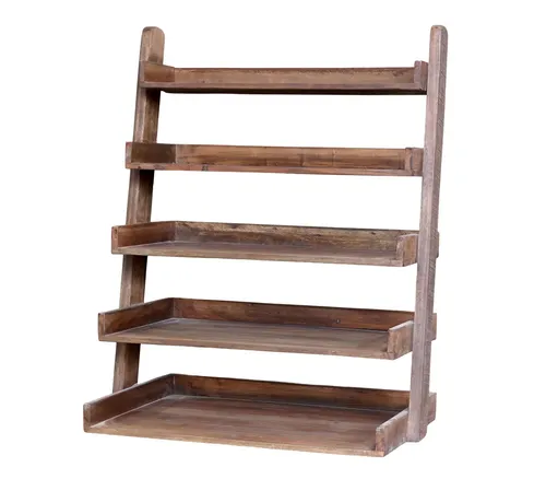 Chic Antique Regal für Tisch und Theke mit 5 Fächern - Regal aus recyceltem Holz mit einzigartiger Patina, ideal für Schreibtisch oder Küchentheke. Handgefertigt, vielseitig und bietet eine charmante Möglichkeit zur Aufbewahrung.