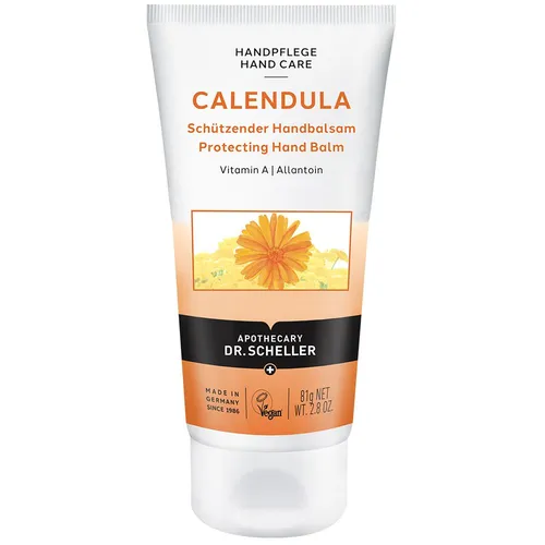Dr. Scheller Handbalsam - Schützender Calendula 75ml - Handcreme mit besänftigendem Ringelblumenextrakt, spendet Feuchtigkeit und Schutz für spröde Hände. Frei von synthetischen Zusatzstoffen und ideal für empfindliche Haut.