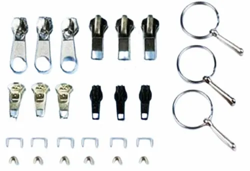 Reißverschluss Reparatur Set 24 teilig Zipper Schieber Metall Reparaturset NEU