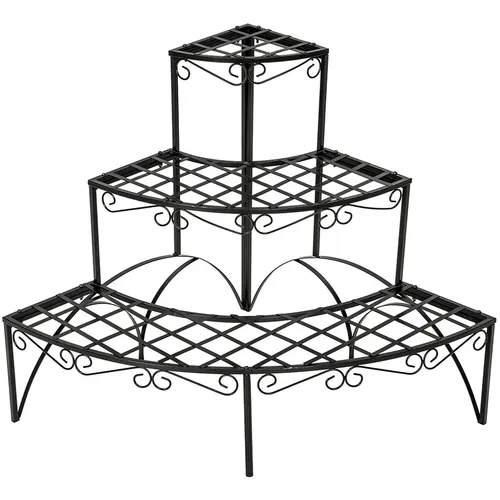 Pflanzentreppe Metall Blumenbank Aileen - Topfpflanzenständer im Vintage-Stil aus pulverbeschichtetem Metall, ideal für die stilvolle Präsentation Ihrer Pflanzen im Innen- und Außenbereich.