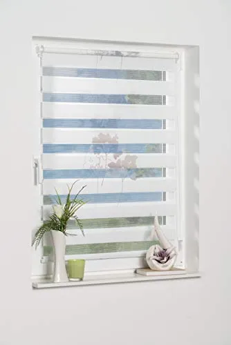 Doppelrollo Delphi von K-HOME, Lichtschutz, ohne Bohren, Klemmfix, 120 cm x 150 cm - Rollos mit Klemmfix-Montage, ideal für Fensterrahmen ohne Bohren, bietet optimalen Lichtschutz und Sichtschutz, modernes Streifen-Design in taupe.