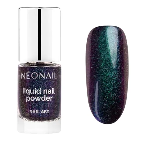 NÉONAIL Liquid Nail Powder Chameleon 01 - Flüssiger Nagelpuder - Chrome Nail Powder - Glitzer Nägel Puder - Nail Art - Nageldesign Zubehör - Glitter Powder - Chrom Nagelpuder - Violett, Blau - 6,5 ml
