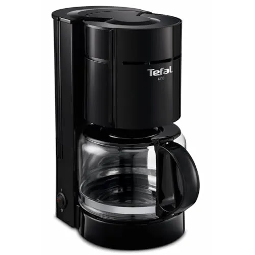 Tefal Uno CM1218 - Filterkaffeemaschine 1,1 Liter, bereitet bis zu 12 Tassen Kaffee schnell und einfach zu, mit Antitropf-System und Abschaltautomatik