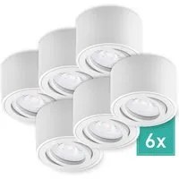 Oktaplex 6 Stück Aufbauspot Lile Weiß - LED Modul 4,8W - Deckenspots in Weiß, schwenkbar und energieeffizient mit 380 Lumen, ideal für eine breite Ausleuchtung in Wohnräumen.