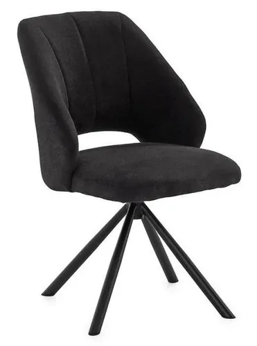 FABRIZIO Esszimmerstuhl drehbar Schwarz Mikrofaser - Drehbarer Esszimmerstuhl aus Mikrofaser in elegantem Schwarz. Ideal für stilvolle Esszimmer mit hohem Sitzkomfort. Breite: 54 cm, Höhe: 87 cm, langlebig und pflegeleicht.