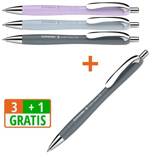 + 1 GRATIS: Schneider Kugelschreiber Slider Rave XB farbsortiert,... 3