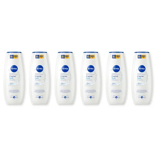NIVEA Creme Soft & almond oil Pflegedusche 6 x 500 ml