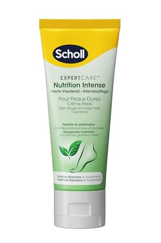 Scholl Fußcreme für intensive Ernährung für harte Haut – spendet tiefe Feuchtigkeit für weichere und glattere Füße – angereichert mit Allantoin und Provitamin B5 – 75 ml