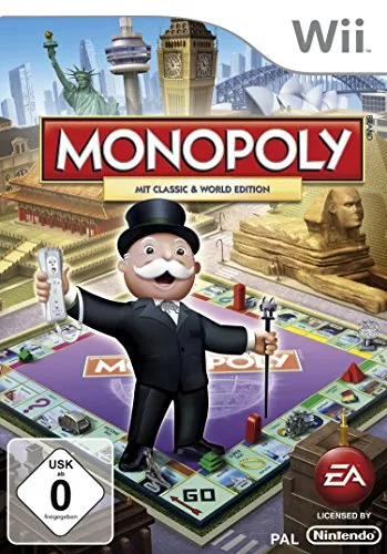 Monopoly - Classic und World Edition - Unterhaltsames Brettspiel für die ganze Familie, kombiniert klassische Elemente mit aktuellen Themen und einer Weltreise durch die beliebtesten Städte.