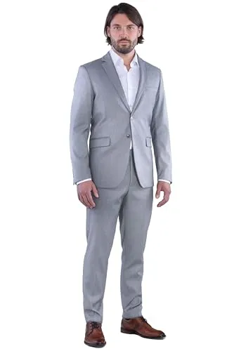SANDER STELLAN Herren Anzug Slim-Fit 2-teilig Sakko & Anzughose 52 - Der SANDER STELLAN Herrenanzug vereint modernen Slim-Fit-Schnitt mit hochwertiger Verarbeitung. Ideal für Business-Anlässe, wird er mit Kleiderbügel und Kleidersack geliefert. Perfekt für einen stilvollen Auftritt!  