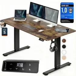CASARIA® Höhenverstellbarer Schreibtisch elektrisch 120 x 60 cm mit Wireless Charger - Ergonomisch arbeiten: Der CASARIA® Schreibtisch bietet eine stufenlos einstellbare Höhe von 72 – 117 cm, integrierten Wireless Charger und USB-Anschlüsse. Ideal für flexibles Arbeiten im Büro oder Homeoffice.