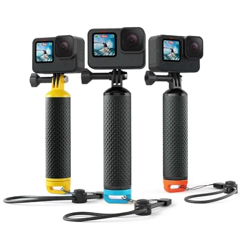 Sametop Schwimmender Handgriff Schwimmer Handler Floating Hand Grip Schwimmend Stick Zubehör Kompatibel mit GoPro Hero 13 12 11 10 9 8 7 6 5 4 Session Max DJI Osmo Action Kameras (Blau)