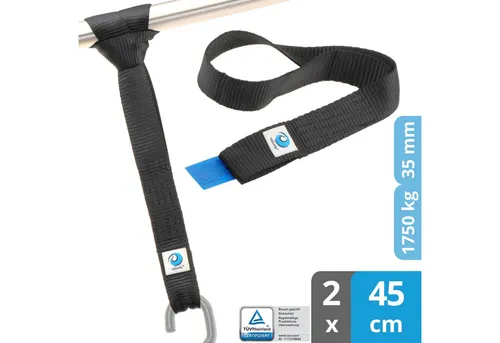 valonic Spanngurt valonic CONDOR Zurrschlaufen 1750 kg 2 x 45cm Motorrad Quad ATV (2er Set, 2er Pack Zurrschlaufen 45cm, 1750Kg) extra starke Rundschlingen, Bandschlingen, Doppelschlaufen