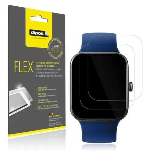 dipos FLEX 2x Schutzfolie klar passend für Decathlon CW500 M, 100% Displayabdeckung, Anti-Shock, Fingerprint Kompatibel, Case-Friendly, Full Cover Displayschutz Folie