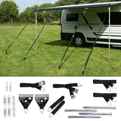 your GEAR 4-Punkt Sturmband-Set für Markisen mit Kederleiste - Universelle Sturmsicherung für Markisen jeder Breite mit einfacher Montage. Robuste Materialien und effektive Befestigung bieten optimalen Schutz gegen Wind und Sturm.