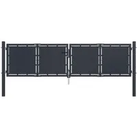 vidaXL Gartentor Stahl 300×100 cm Anthrazit - Robustes Design - Gartentor aus Stahl für optimale Haltbarkeit und Sicherheit, ideal für Ihren Garten oder Terrasse. Inkl. zwei stabilen Pfosten, Schloss und Griff für einfache Montage.