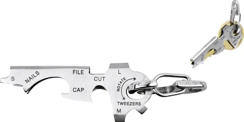 True-Utility Multitool KEYTOOL - 8 Funktionen in einem Schlüsselanhänger - Praktisches Multitool aus rostfreiem 420 Edelstahl mit 8 Funktionen, ideal für den täglichen Gebrauch. Kompakt und vielseitig, perfekt für unterwegs.