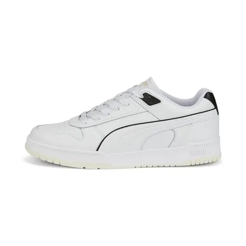 PUMA Unisex Rbd Game Low Sneaker - White Black Team Gold, 40.5 EU - Herren-Sneaker mit SoftFoam+ Einlegesohle für optimalen Komfort und Dämpfung, aus mindestens 20% recyceltem Material für umweltbewusste Käufer.
