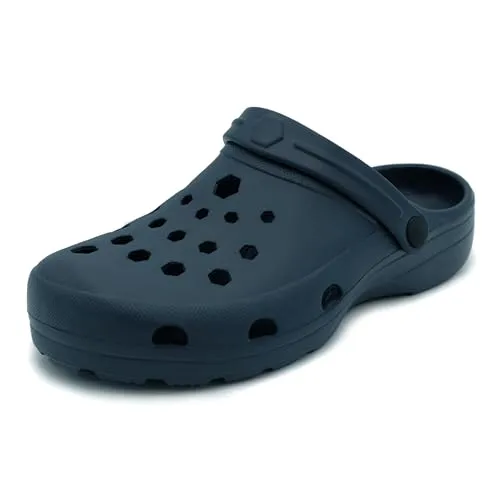 Sprint Sport Unisex Clogs für Strand, Garten, Arbeit, Zuhause mit Riemen (Navy, eu_Footwear_Size_System, Adult, Numeric, medium, Numeric_45)