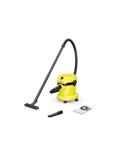 Kärcher Staubsauger WD 2 PLUS - Vielseitiger Kanisterstaubsauger für trockene und nasse Reinigung, effizient und leicht zu transportieren.