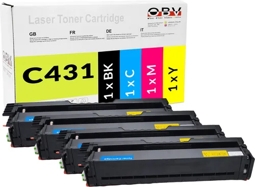 OBV Toner-Set für Lexmark 431 CS331dw CS431dw – Schwarz, Cyan, Magenta, Gelb - Vielseitiges OBV Toner-Set für Lexmark 431 – ideal für brillante Farbdrucke. Kompatibel mit mehreren Modellen, bietet es eine hohe Seitenleistung von 1500 Seiten pro Farbe. Einfacher Wechsel und geprüfte Qualität für zuverlässige Ergebnisse.
