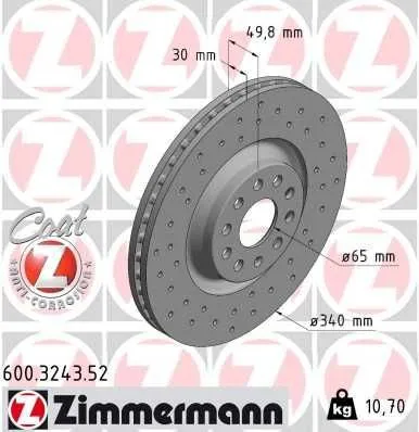 Zimmermann Bremsscheibe SPORT Z 600.3243.52 - Bremsscheiben für sportliche Fahrzeuge, optimierte Bremsleistung und hervorragende Wärmeableitung für sicheres Fahren.