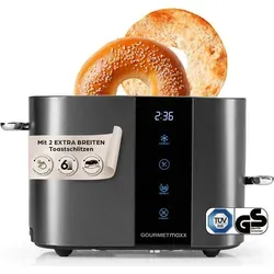 GOURMETmaxx Toaster 2 Scheiben mit Touch-Display - Modischer Toaster für 2 Scheiben, 800 W Leistung, 6 Bräunungsgrade und integrierter Brötchenaufsatz – für perfekt gerösteten Toast und einfache Reinigung.