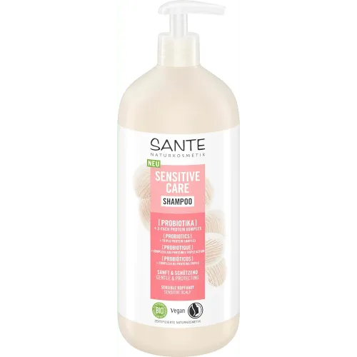 Sensitive Care Shampoo Probiotik (500ml) - Sanftes Shampoo mit Bio-Aloe Vera und Bisabolol, ideal für trockenes Haar und empfindliche Kopfhaut. Perfekte Pflege für die ganze Familie, schützt und reinigt sanft.