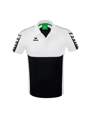 Erima Poloshirt Six Wings M - Black/White - Herren-Shirts aus 100% Polyester, ideal für Handball mit atmungsaktivem und schnelltrocknendem Material für optimalen Tragekomfort.