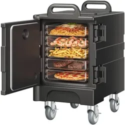 VEVOR Isolierter Speisenbehälterträger 75 L - Transportboxen für Gastronomie: Hält Speisen bis zu 6 Stunden warm oder kühl, ideal für Restaurants und Catering, mit robustem Design und praktischen Griffen für einfachen Transport.
