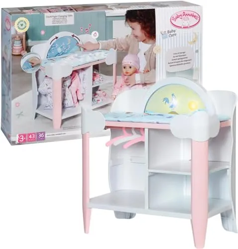 Baby Annabell Day Night Wickeltisch - Wickeltisch für Puppen, ideal für kreative Rollenspiele und fantasievolles Spielen