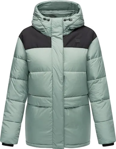 Ragwear Damen Winterjacke Wikesh YOUMODO Dusty Green Gr. S - Moderne Winter-Steppjacke mit Kapuze für kalte Tage. Wasser- und windabweisend, bietet sie optimalen Schutz und hohen Komfort. Perfekt kombinierbar für urbane Outfits oder entspannte Spaziergänge.