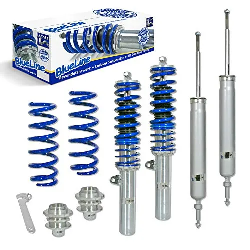JOM 741027 BlueLine Gewindefahrwerk für BMW 3er - Fahrwerkssatz für BMW 3er (E90, E91, E92, E93) mit Verstellbereich von 35-55 mm, ideal für individuelle Fahrwerksanpassungen und verbesserten Fahrkomfort.