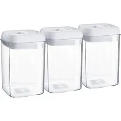 Argon Tableware Flip Lock Lagerbehälter Set - 800ml, Packung von 3 - Vorratsdosen-Sets mit luftdichtem Flip-Lock-Verschluss für maximale Frische. Ideal für trockene Lebensmittel und Flüssigkeiten, platzsparend und gefrierschranksicher.