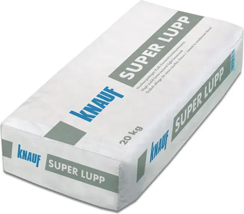 Knauf Super Lupp Kalk-Zement-Leichtunterputz 20 kg - Fugenabdichtungen - Faserarmierter, schnell abbindender Leichtputz für alle gängigen Mauerwerksarten, ideal für rationelles Arbeiten mit halbierter Standzeit.