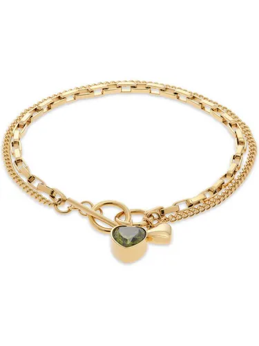 GUIDO MARIA KRETSCHMER Edelstahlarmband mit Herzen - Trendiges Damenarmband aus poliertem Edelstahl mit IP-Gold-Veredelung. Das besondere zweireihige Design und der markante Knebelverschluss mit funkelnden Herzen machen es zum perfekten Accessoire für jeden Anlass.