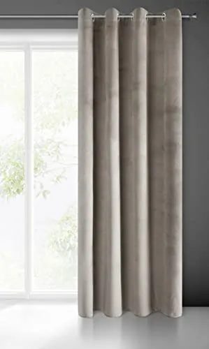 Eurofirany Vorhang PIERRE, Ösen - Fertiggardinen aus weichem Samt, wahlweise mit Kräuselband oder Ösen. Perfekt für Wohn- und Schlafzimmer, verleihen sie jedem Raum Eleganz und Wärme.